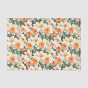 Narzissen-weißes Pfirsich-mit Blumenmuster Seidenpapier