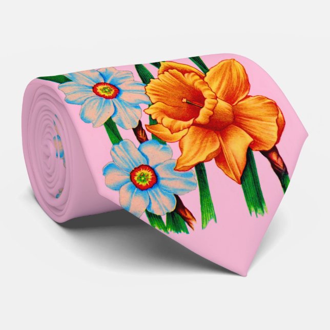 Narzissendruck-Blume Krawatte (Gerollt)