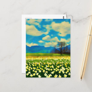 Narzissenfeld - Malerei Postkarte