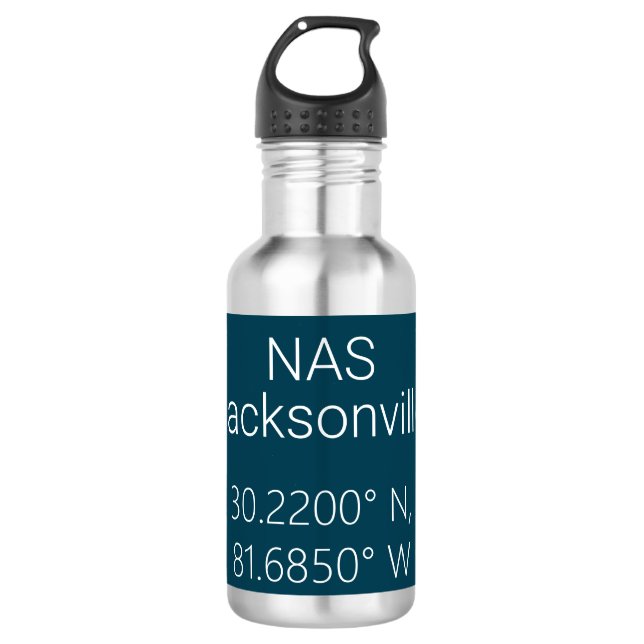 NAS Jacksonville Latitude Longitude Edelstahlflasche (Vorderseite)