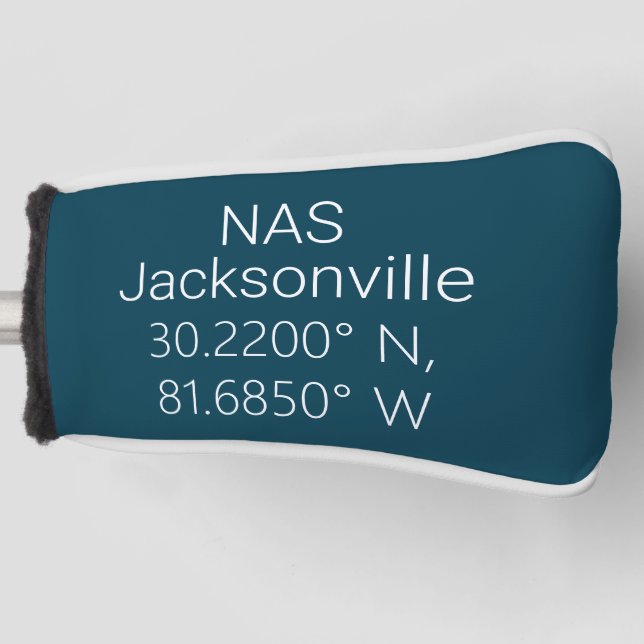 NAS Jacksonville Latitude Longitude Golf Headcover (Vorderseite)