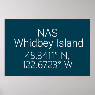 NAS Whidbey Island Latitude Länge Poster