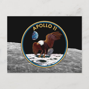 NASA Apollo 11 Mondlandung Lunar Patch Insignien Postkarte
