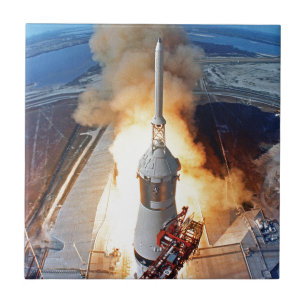 NASA Apollo 11 Mondlandungsraketenstart Fliese