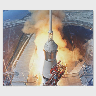 NASA Apollo 11 Mondlandungsraketenstart Geschenkpapier