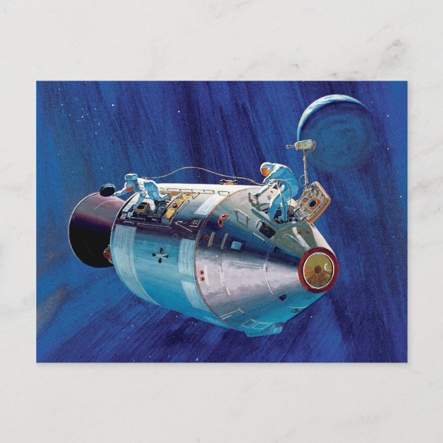 NASA Apollo 15 Kommando-Service-Modul-Kunstwerk Postkarte (Vorderseite)