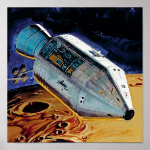 NASA Apollo 15 Subsatellitenfernbahn-Orbit-Artwork Poster