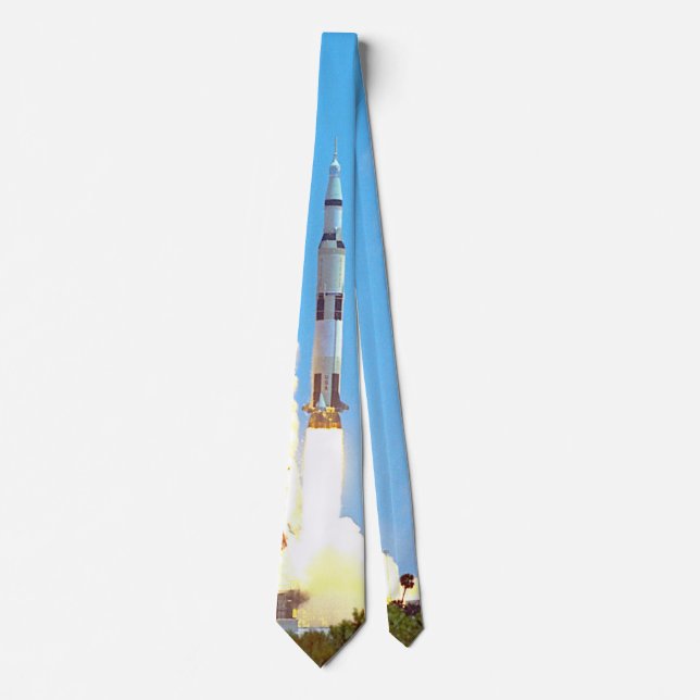 NASA Apollo 16 Saturn V Raketenstart Krawatte (Vorderseite)
