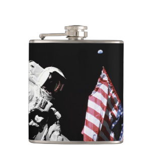 NASA Apollo 17 Astronautenflagge Erde Mond Foto Flachmann