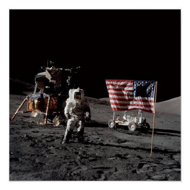 NASA Apollo 17 lunar landing mission, 1972 Poster (Vorderseite)