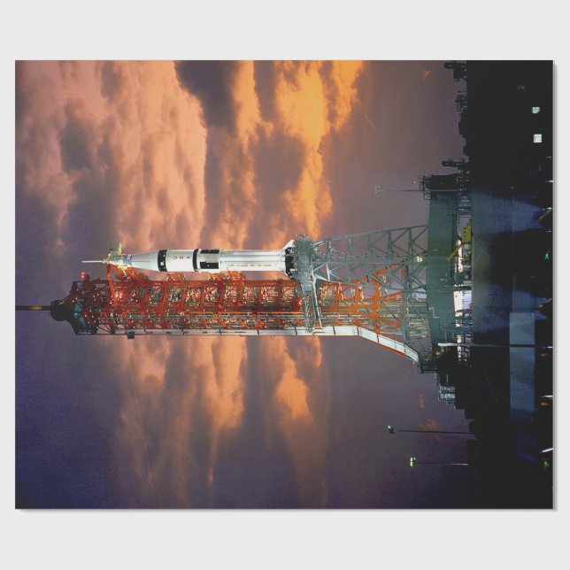 NASA Apollo Soyuz Startfahrzeug Sunrise Launchpad Geschenkpapier (Flach)