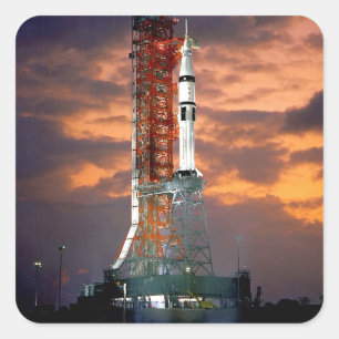 NASA Apollo Soyuz Startfahrzeug Sunrise Launchpad Quadratischer Aufkleber