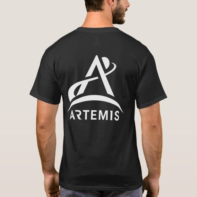 NASA Artemis Einfarbiges Logo Eclipse Black T-Shirt (Rückseite)