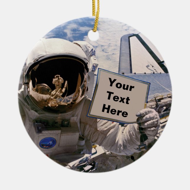 NASA Astronauten-Zeichen - Benutzerdefinierter Tex Keramik Ornament (Vorne)