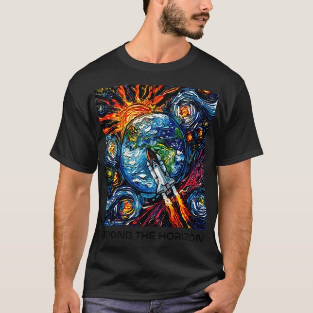 Nasa Beyond the Horizon (schwarzer Typ) T-Shirt (Vorderseite)