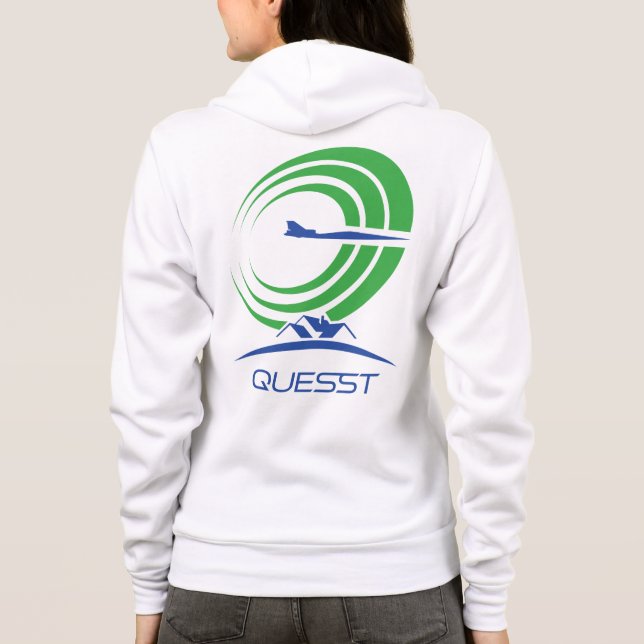 NASA-Fragezeichen-Frauenlogo Supersonic White Hoodie (Rückseite)