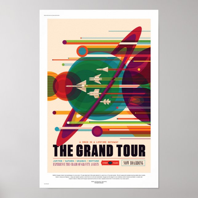 NASA Future Sci Fi Travel Poster - The Grand Tour (Vorne)
