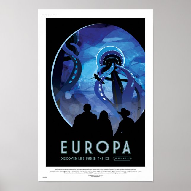 NASA Future Travel Poster - Jupiter's Moon Europa (Vorne)