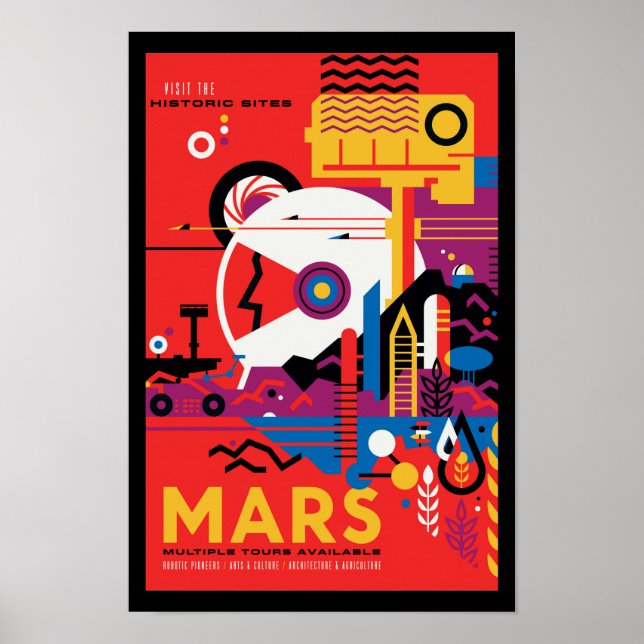 NASA Future Travel Poster - Mars besuchen Planet (Vorne)