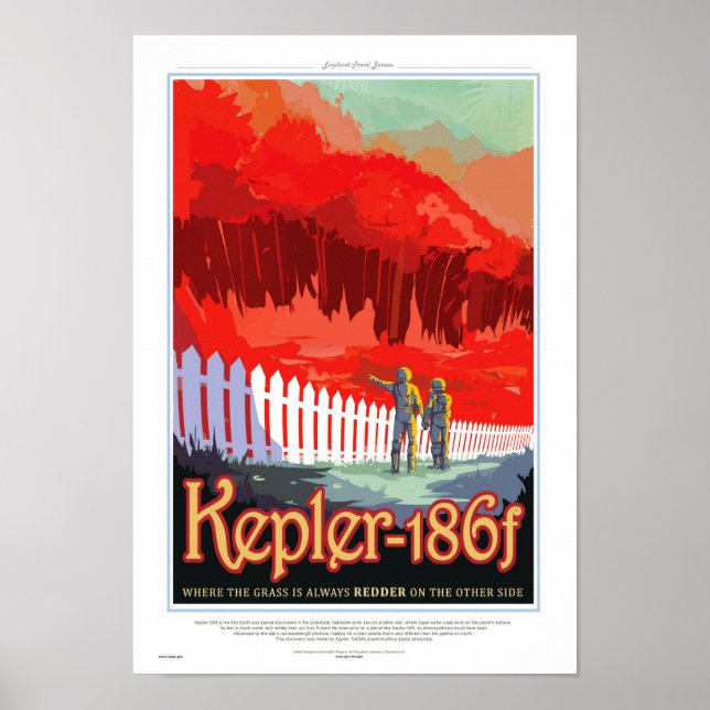 NASA Future Travel Sci Fi Poster - Kepler 186f (Vorne)