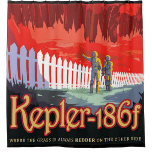 NASA Future Travel Sci Fi Poster - Kepler 186f Duschvorhang