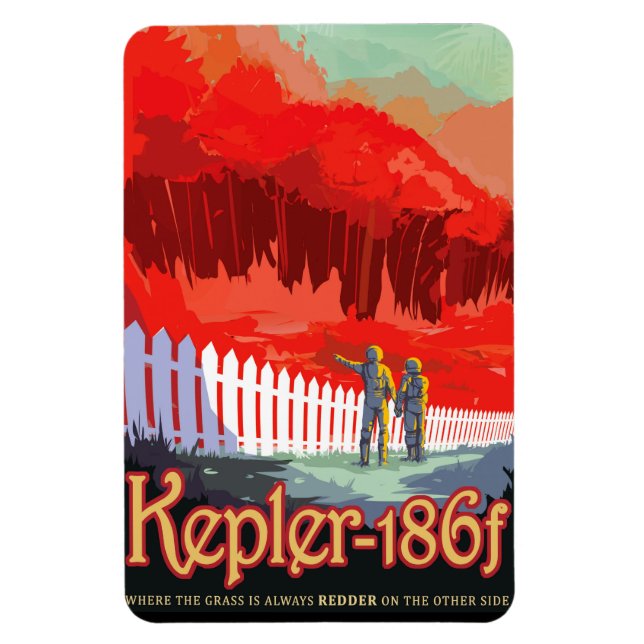 NASA Future Travel Sci Fi Poster - Kepler 186f Magnet (Vertikal)