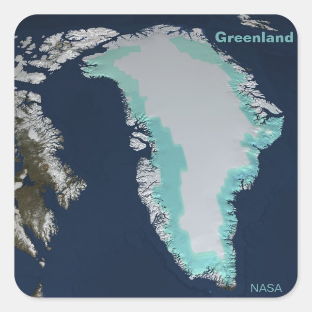 NASA Greenland Ice Sheet Quadratischer Aufkleber (Vorderseite)