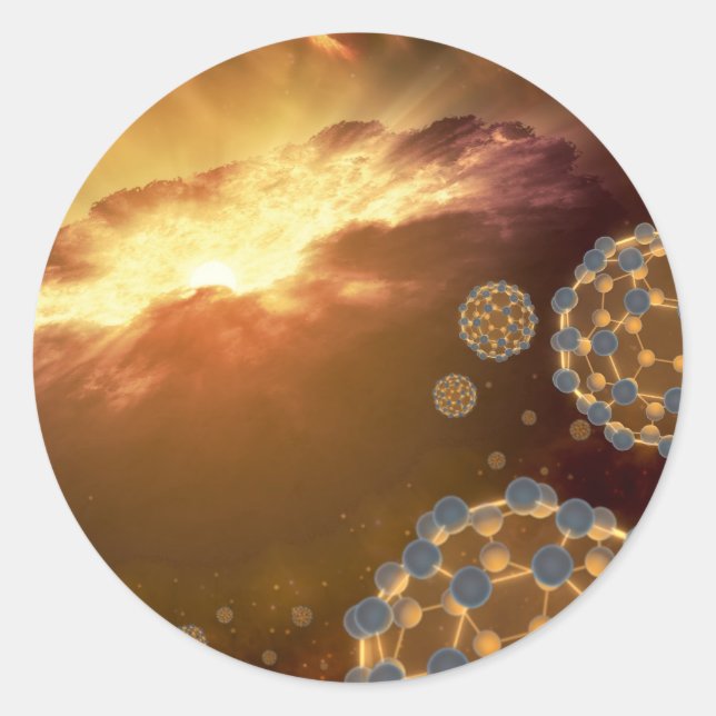 NASA Größte Molecule Buckyballs Runder Aufkleber (Vorderseite)