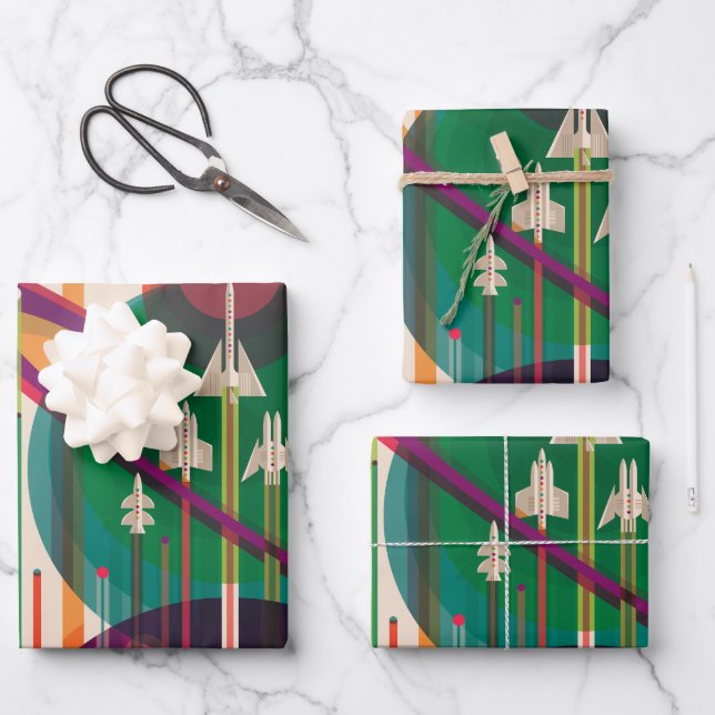 NASA/JPLSs Retro Space Poster Geschenkpapier Set (Vorderseite)