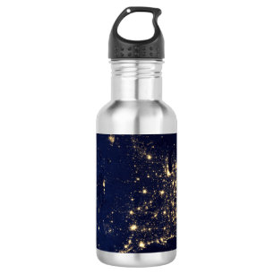 Nasa-Lichter aus dem Weltraum USA Trinkflasche