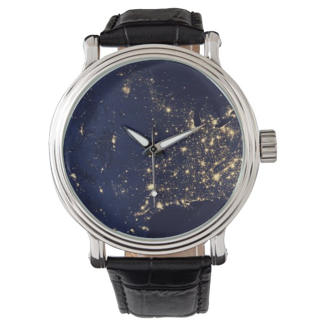Nasa Lights aus Space USA Armbanduhr (Vorderseite)