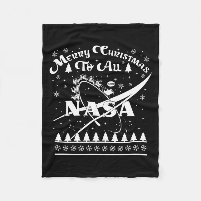 Nasa Merry Christmas To All Ugly Sweater Logo With Fleecedecke (Vorderseite)