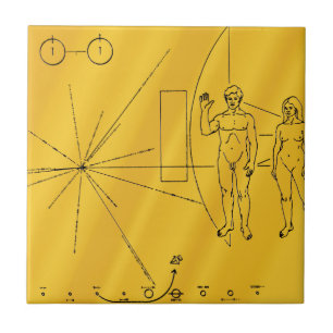NASA Pioneer 10 Space Probe Gold Plaque Fliese