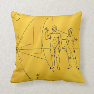 NASA Pioneer 10 Space Probe Gold Plaque Kissen