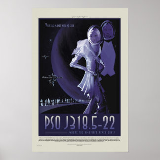 NASA Retro ExoPlanet PSO J318.5-22 Reiseplaner Poster