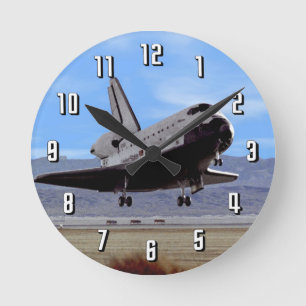 NASA Space Shuttle Atlantis landet auf der Edwards Runde Wanduhr