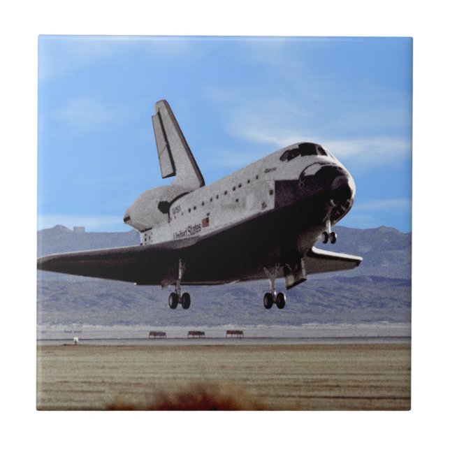 NASA Space Shuttle Atlantis Landung Edwards AFB Fliese (Vorderseite)