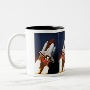 NASA Space Shuttle Atlantis Start STS-45 Zweifarbige Tasse