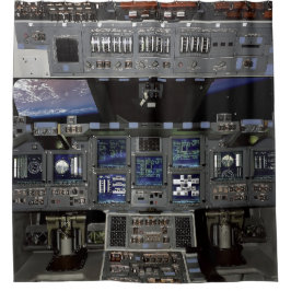 NASA Space Shuttle Cockpit Earth Orbit Window View Duschvorhang