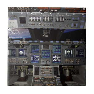 NASA Space Shuttle Cockpit Erdorbit Fensteransicht Fliese