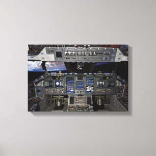 NASA Space Shuttle Cockpit Erdorbit Fensteransicht Leinwanddruck