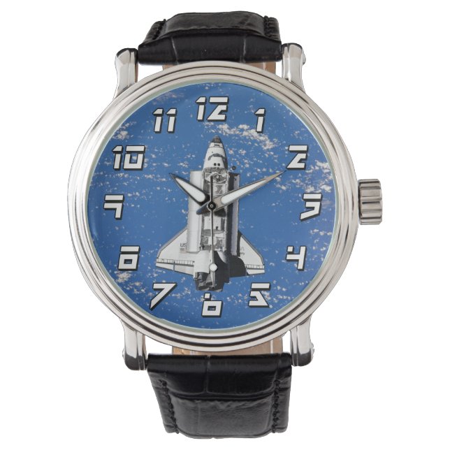 NASA Space Shuttle Discovery Earth Orbit Armbanduhr (Vorderseite)