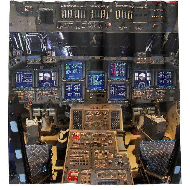 NASA Space Shuttle Endeavour Flug Deck Cockpit Duschvorhang (Vorderseite)
