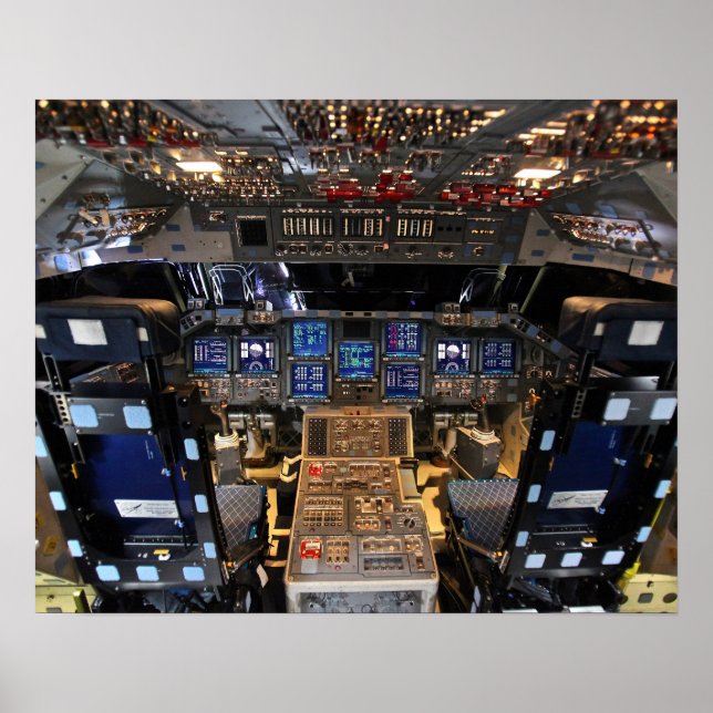 NASA Space Shuttle Endeavour Flug Deck Cockpit Poster (Vorne)