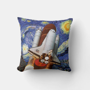 NASA Space Shuttle Start Van Gogh Sternennacht Kissen
