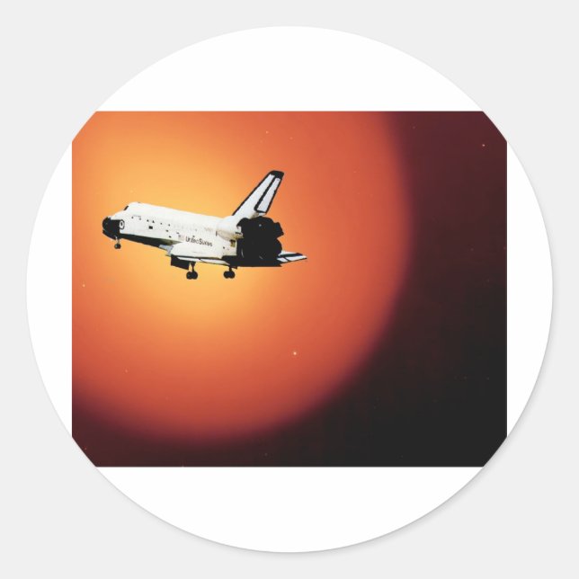 Nasa Space Shuttle Sun Runder Aufkleber (Vorderseite)