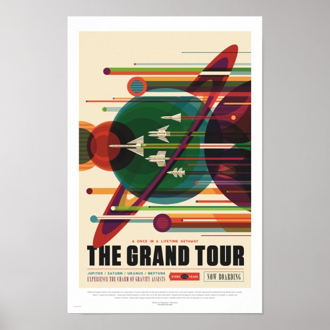NASA - The Grand Tour - Retro Travel Poster (Vorne)