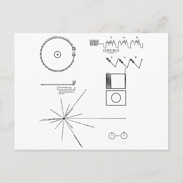 NASA Voyager Golden Record Postkarte (Vorderseite)