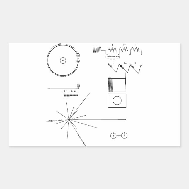 NASA Voyager Golden Record Rechteckiger Aufkleber (Vorderseite)