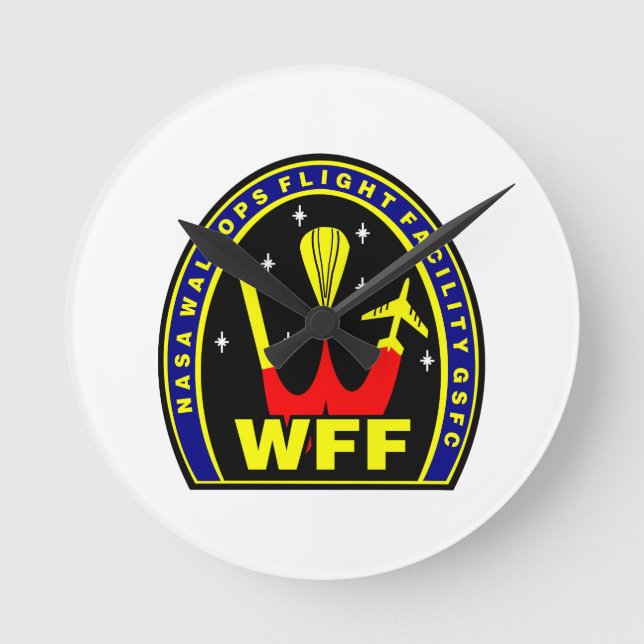 Nasa Wallops Fluganlage Insignien Runde Wanduhr (Vorderseite)